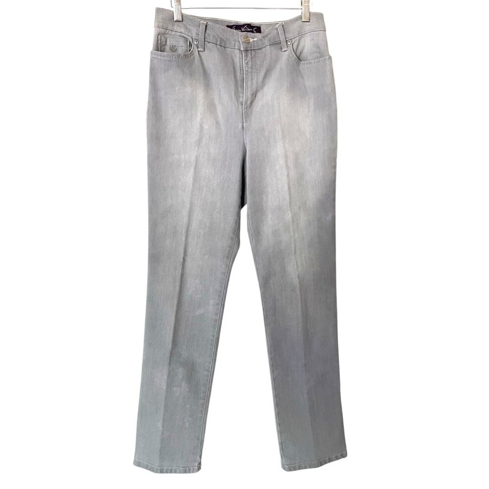 Gloria Vanderbilt Jeans Womens 6 Gray Amanda Straight Stretch Denim
